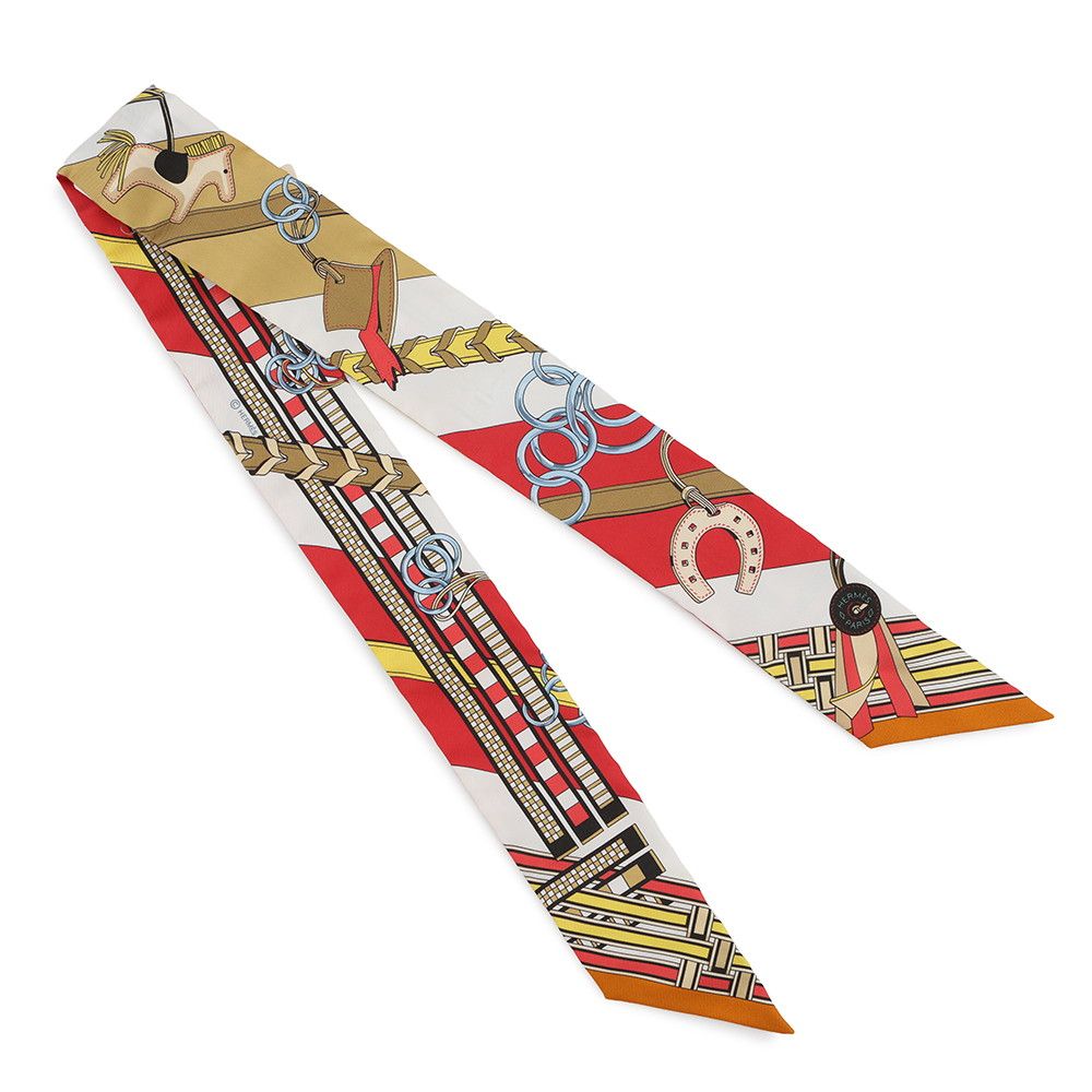 Hermes Scarf Twill Brides and Charm Et Gray Silk — view 3