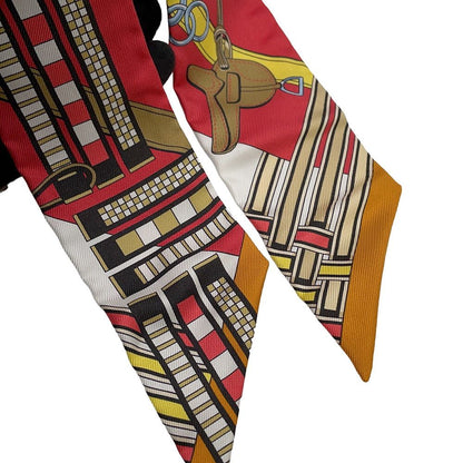 Hermes Scarf Twill Brides and Charm Et Gray Silk — view 5