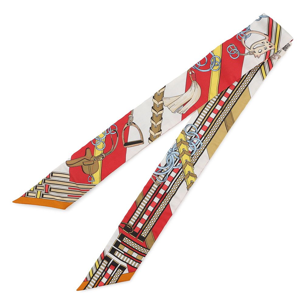Hermes Scarf Twill Brides and Charm Et Gray Silk — view 2