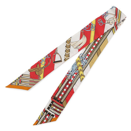 Hermes Scarf Twill Brides and Charm Et Gray Silk — view 2