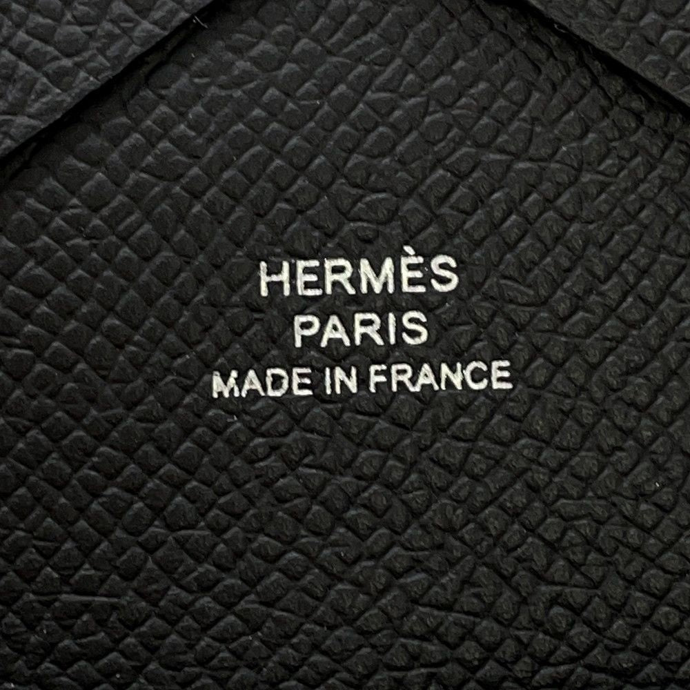 Hermes Coin Case Calvi Duo Black Silver Epsom — view 7