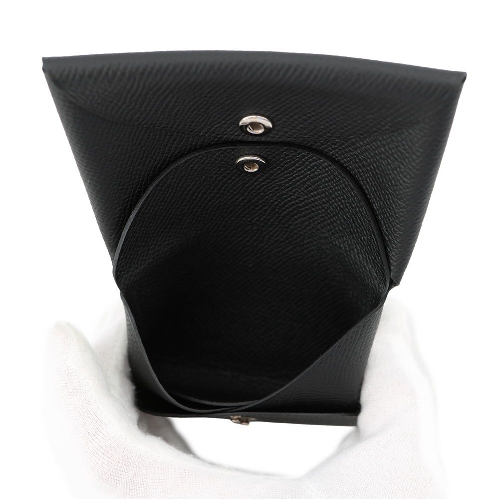 Hermes Coin Case Calvi Duo Black Silver Epsom — view 5
