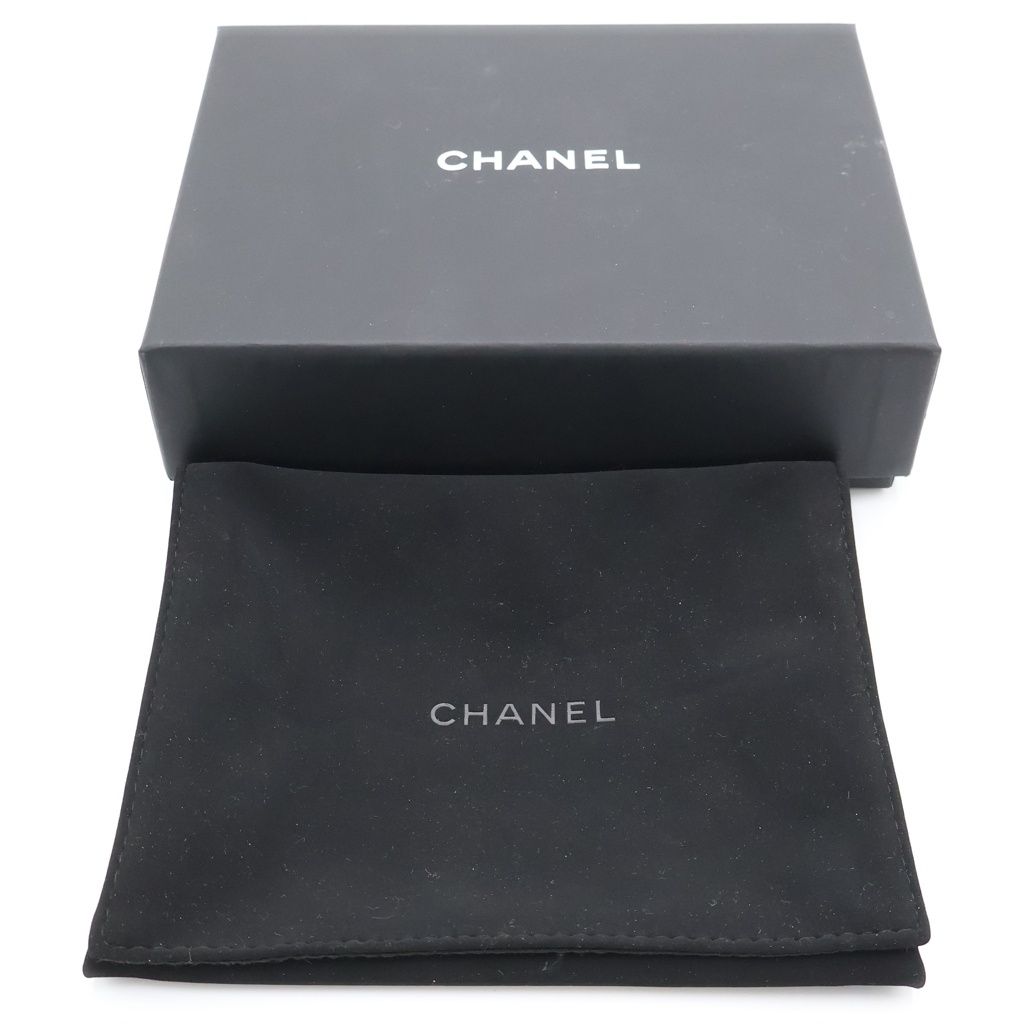 Chanel 19 Trifold Wallet Compact Coin Case Black Red Lambskin Gold — view 6