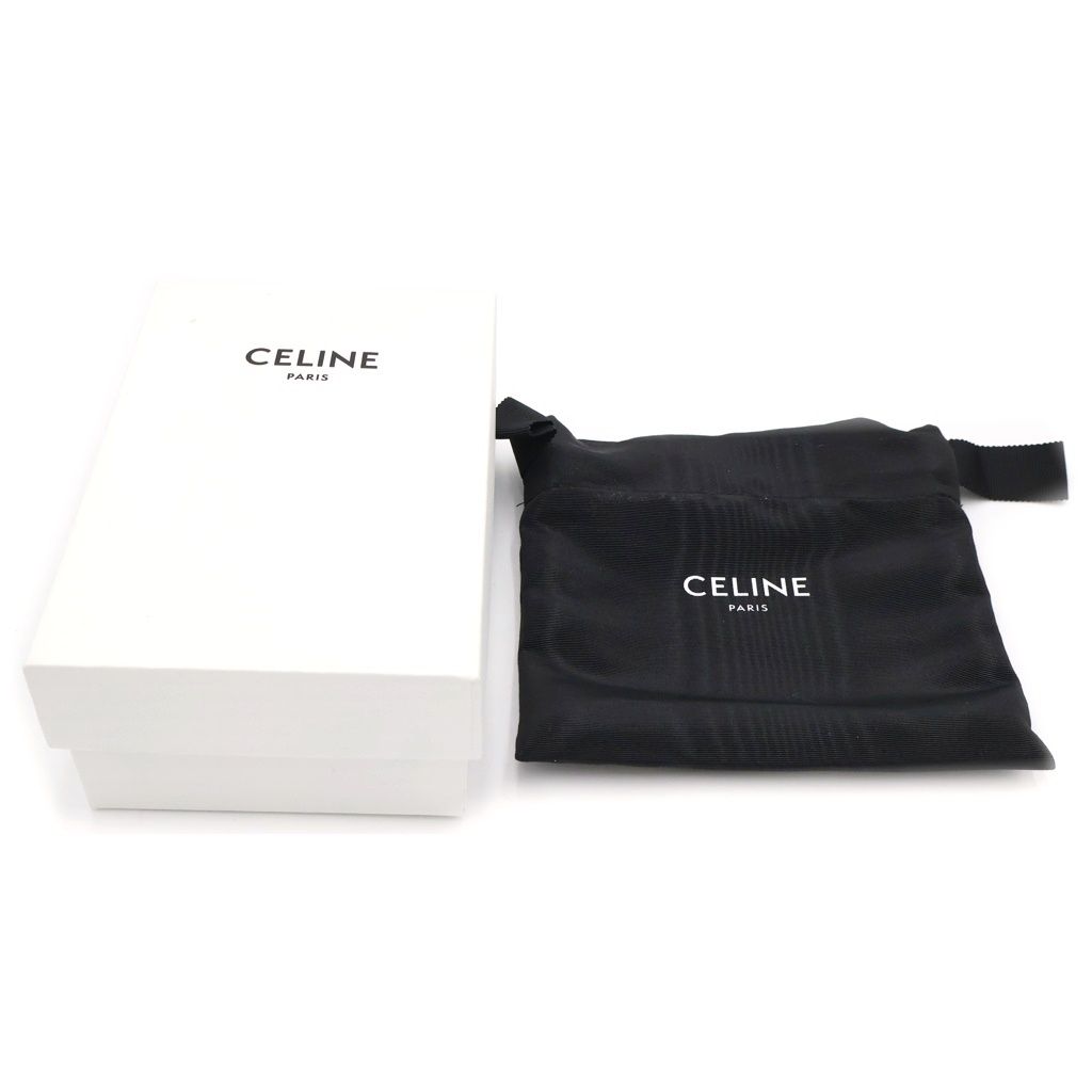 Celine Triomphe Trifold Wallet Compact Coin Case Brown Leather Gold — view 6