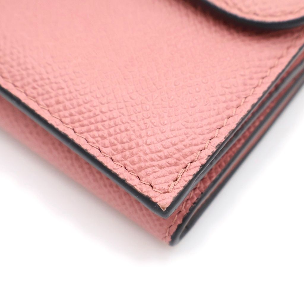 Dior Saddle Leather Lotus Wallet Trifold Compact Coin Case Pink Gold — view 4