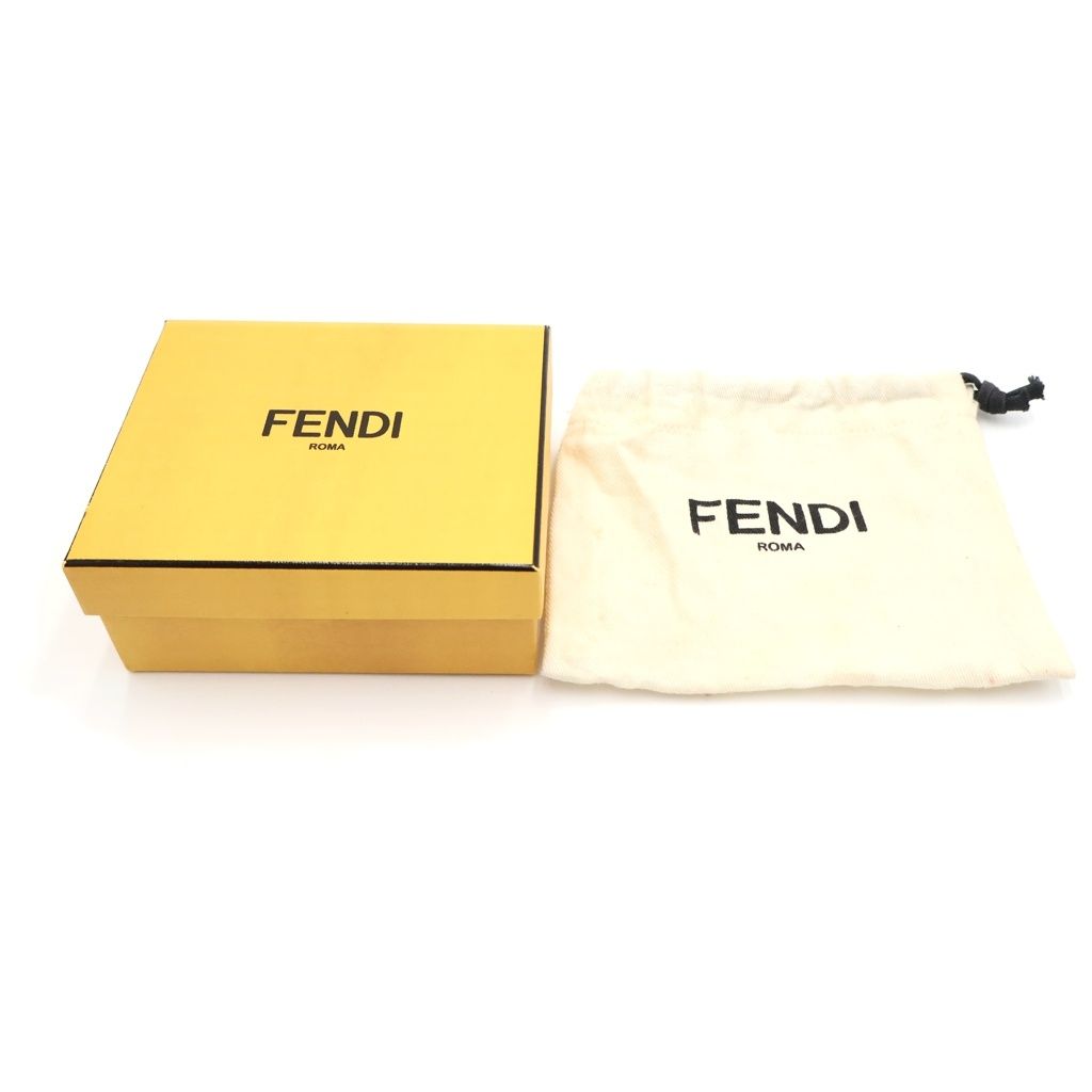 Fendi Zucca Pattern Trifold Wallet Compact Coin Case Pink Leather Gold — view 6