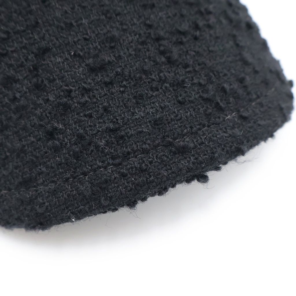 Saint Laurent Paris SL Logo Tweed Wool Cap Black — view 6
