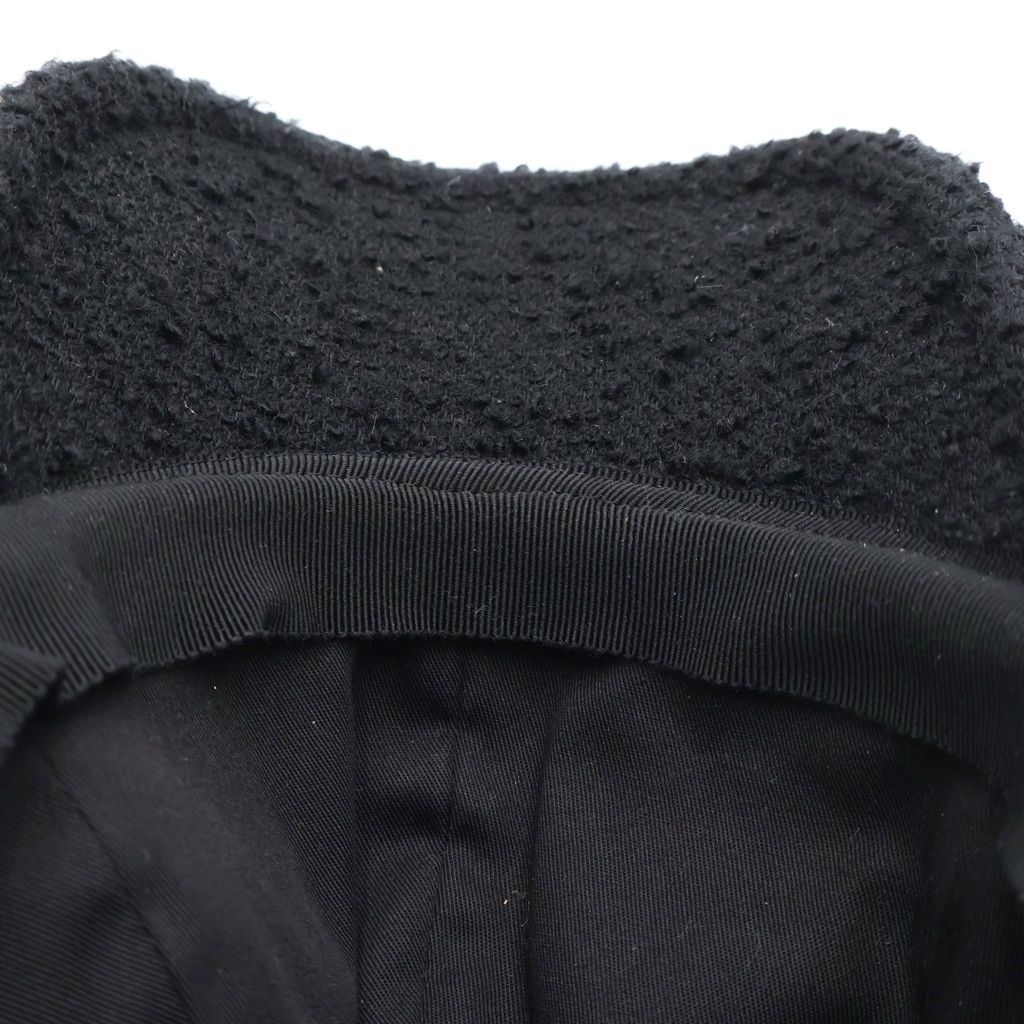Saint Laurent Paris SL Logo Tweed Wool Cap Black — view 5