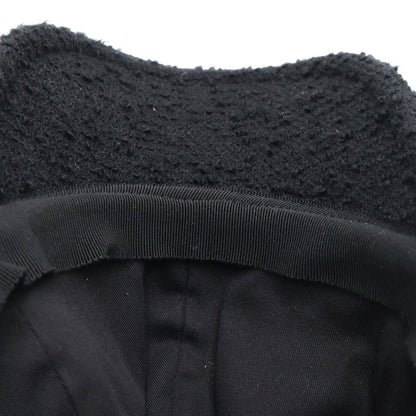 Saint Laurent Paris SL Logo Tweed Wool Cap Black — view 5