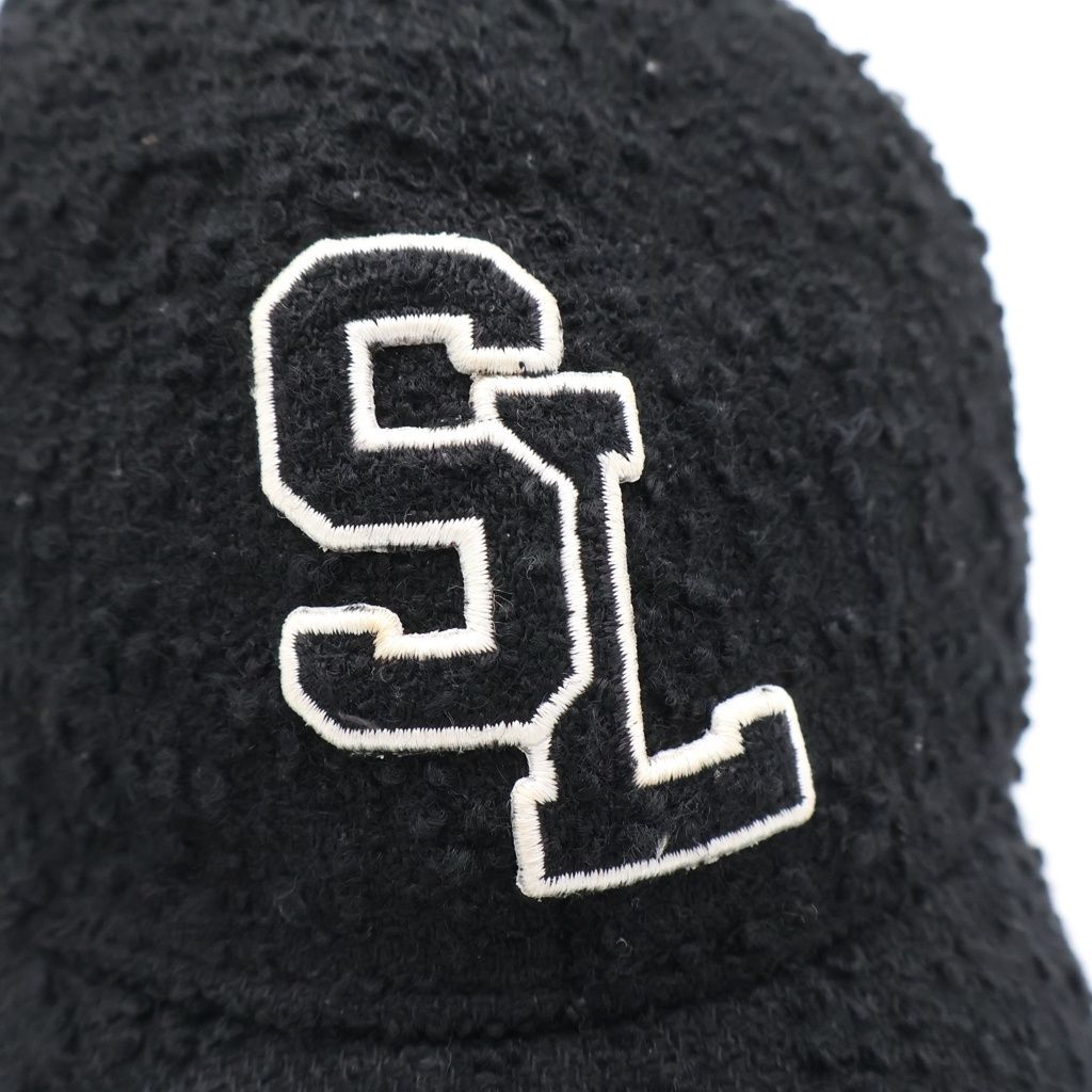 Saint Laurent Paris SL Logo Tweed Wool Cap Black — view 7