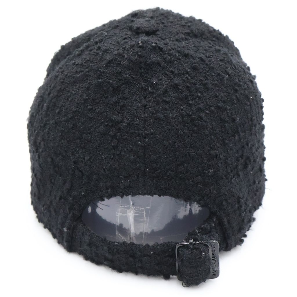 Saint Laurent Paris SL Logo Tweed Wool Cap Black — view 2