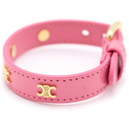 Celine Multi Leather Bracelet Triomphe Motif Pink Gold — view 4