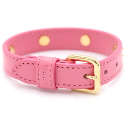 Celine Multi Leather Bracelet Triomphe Motif Pink Gold — view 2