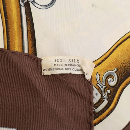 Hermes Carre 90 Carriage Bow Silk Scarf Brown Beige — view 6