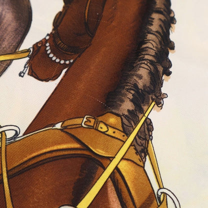 Hermes Carre 90 Carriage Bow Silk Scarf Brown Beige — view 4