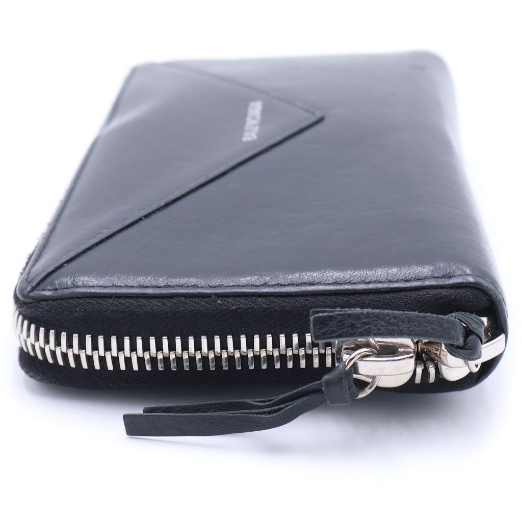 Balenciaga Paper Continental Zip Around Wallet Leather Black — view 3