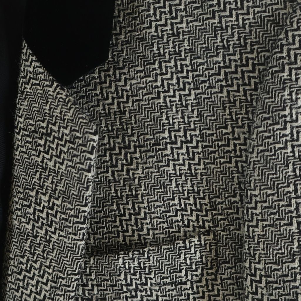 Saint Laurent Tweed T-Shirt Jacket Black Ivory 44 — view 4