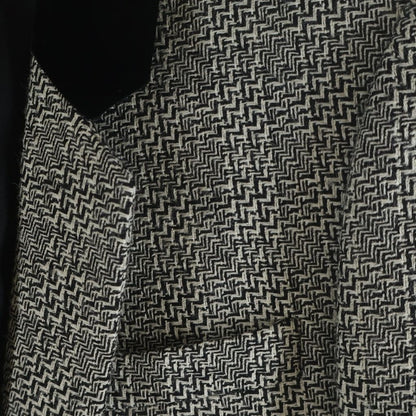 Saint Laurent Tweed T-Shirt Jacket Black Ivory 44 — view 4