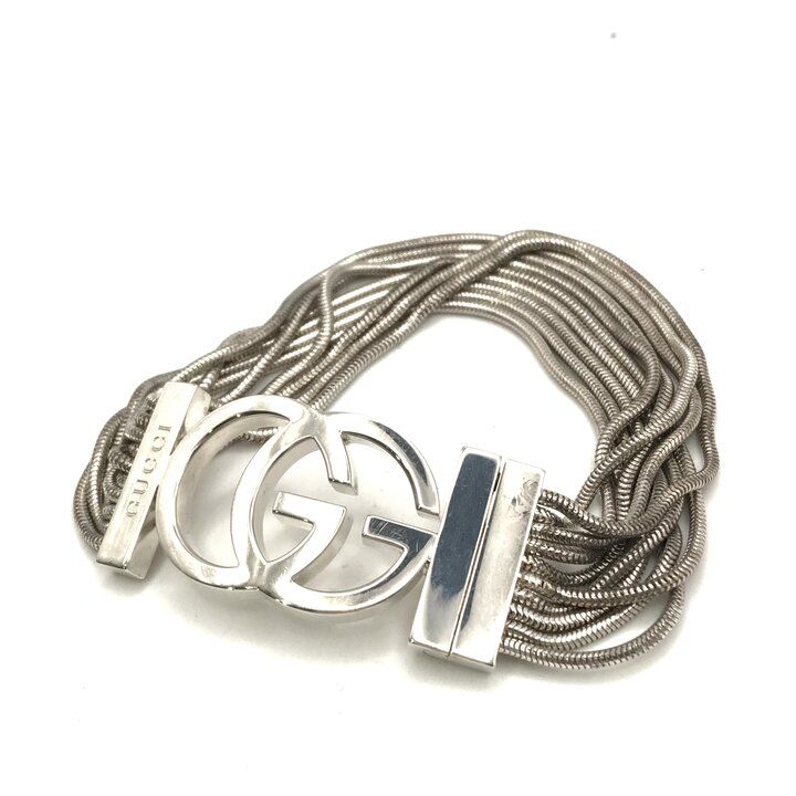 Gucci Interlocking GG Logo 10 Chain Bracelet Silver — view 2