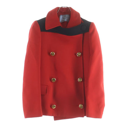 Prada Gold Button Jacket Red 38