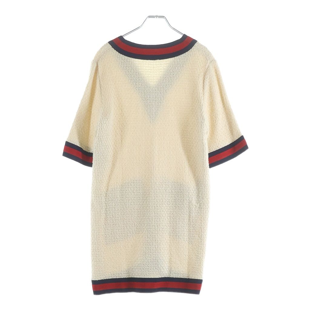 Gucci Sherry Line Neck Tweed Knit Short Sleeve Dress Ivory — view 2