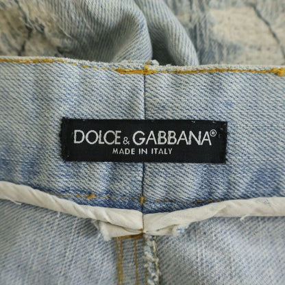 Dolce & Gabbana Italy Limited Distressed Button Fly Straight Denim Pants Blue — view 8