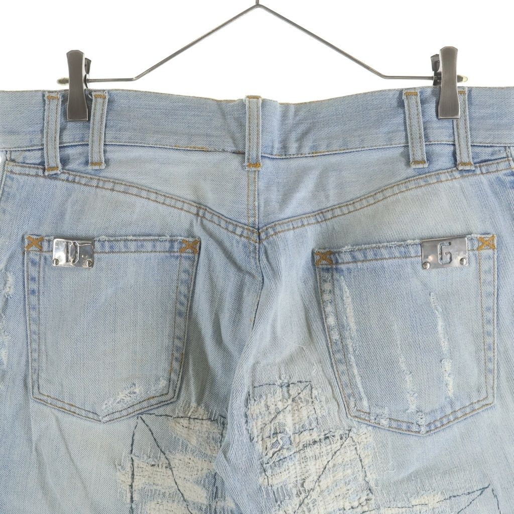 Dolce & Gabbana Italy Limited Distressed Button Fly Straight Denim Pants Blue — view 4