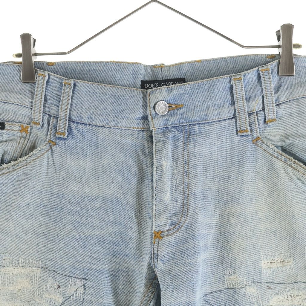 Dolce & Gabbana Italy Limited Distressed Button Fly Straight Denim Pants Blue — view 3