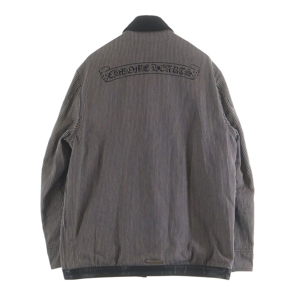 Chrome Hearts Soap on a Rope on Arrow Leather Trim CH Logo Print Stripe Jacket — view 2