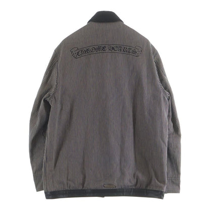 Chrome Hearts Soap on a Rope on Arrow Leather Trim CH Logo Print Stripe Jacket — view 2