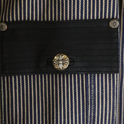 Chrome Hearts Soap on a Rope on Arrow Leather Trim CH Logo Print Stripe Jacket — view 6