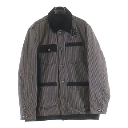 Chrome Hearts Soap on a Rope on Arrow Leather Trim CH Logo Print Stripe Jacket