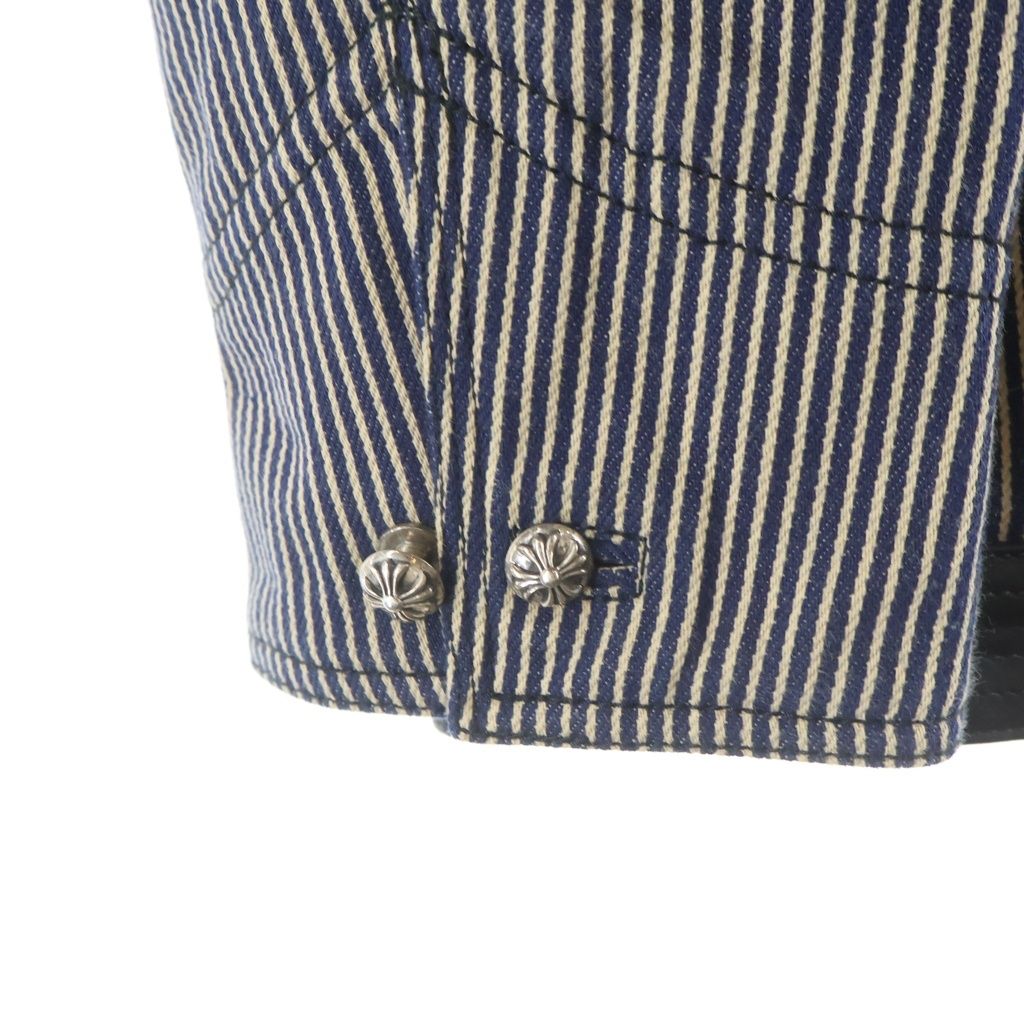 Chrome Hearts Soap on a Rope on Arrow Leather Trim CH Logo Print Stripe Jacket — view 5
