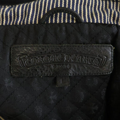 Chrome Hearts Soap on a Rope on Arrow Leather Trim CH Logo Print Stripe Jacket — view 7