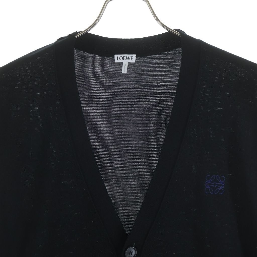 Loewe Anagram Embroidery Cardigan Black — view 3