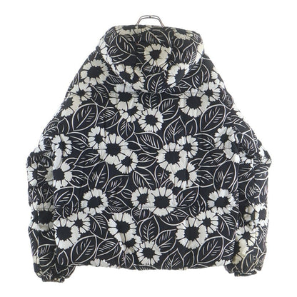 Prada Floral Pattern Down Jacket Triangle Logo Black White — view 2