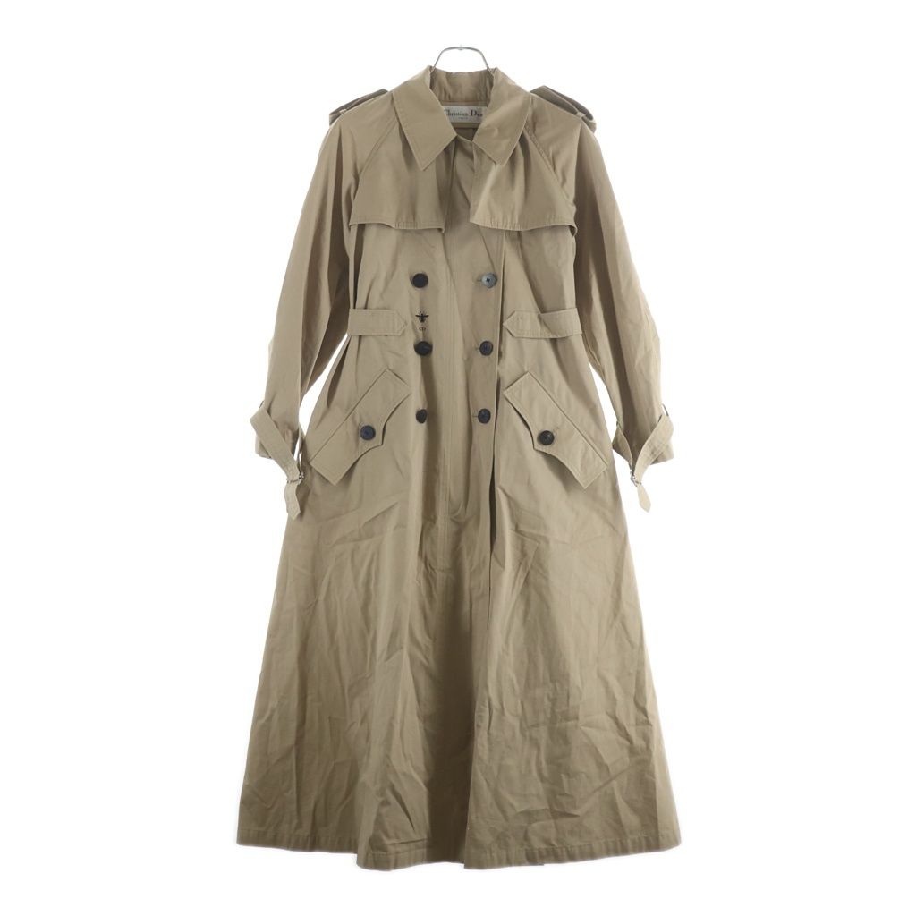 Dior Bee Embroidery Trench Coat Brown