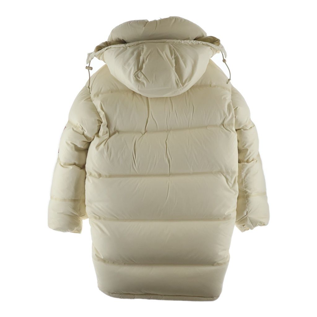 Gucci Logo Print Hooded Down Long Coat Ivory — view 2