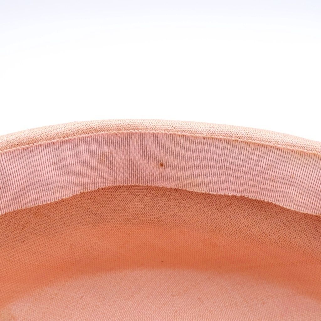 Chanel Bicolor Straw Hat Pink Beige Black — view 7