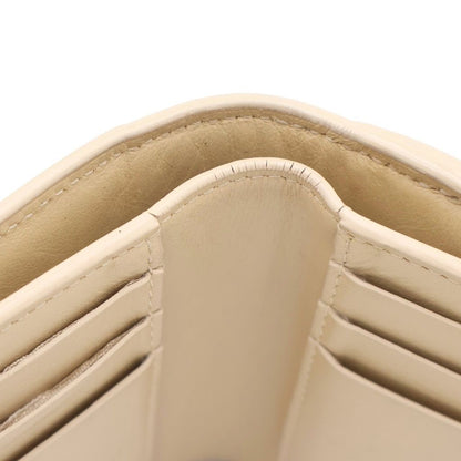 Bottega Veneta Cassette Maxi Intrecciato Leather Compact Wallet Bifold Beige — view 5
