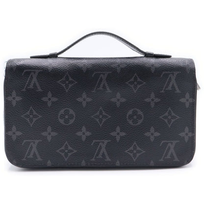 Louis Vuitton Monogram Eclipse Zippy XL Wallet Card Case Black Silver