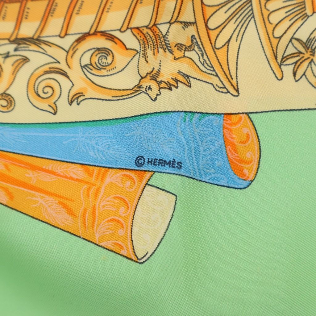 Hermes Carre 90 L Atlantide Atlantis Green Silk Scarf — view 7