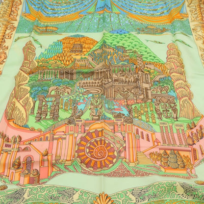 Hermes Carre 90 L Atlantide Atlantis Green Silk Scarf — view 3