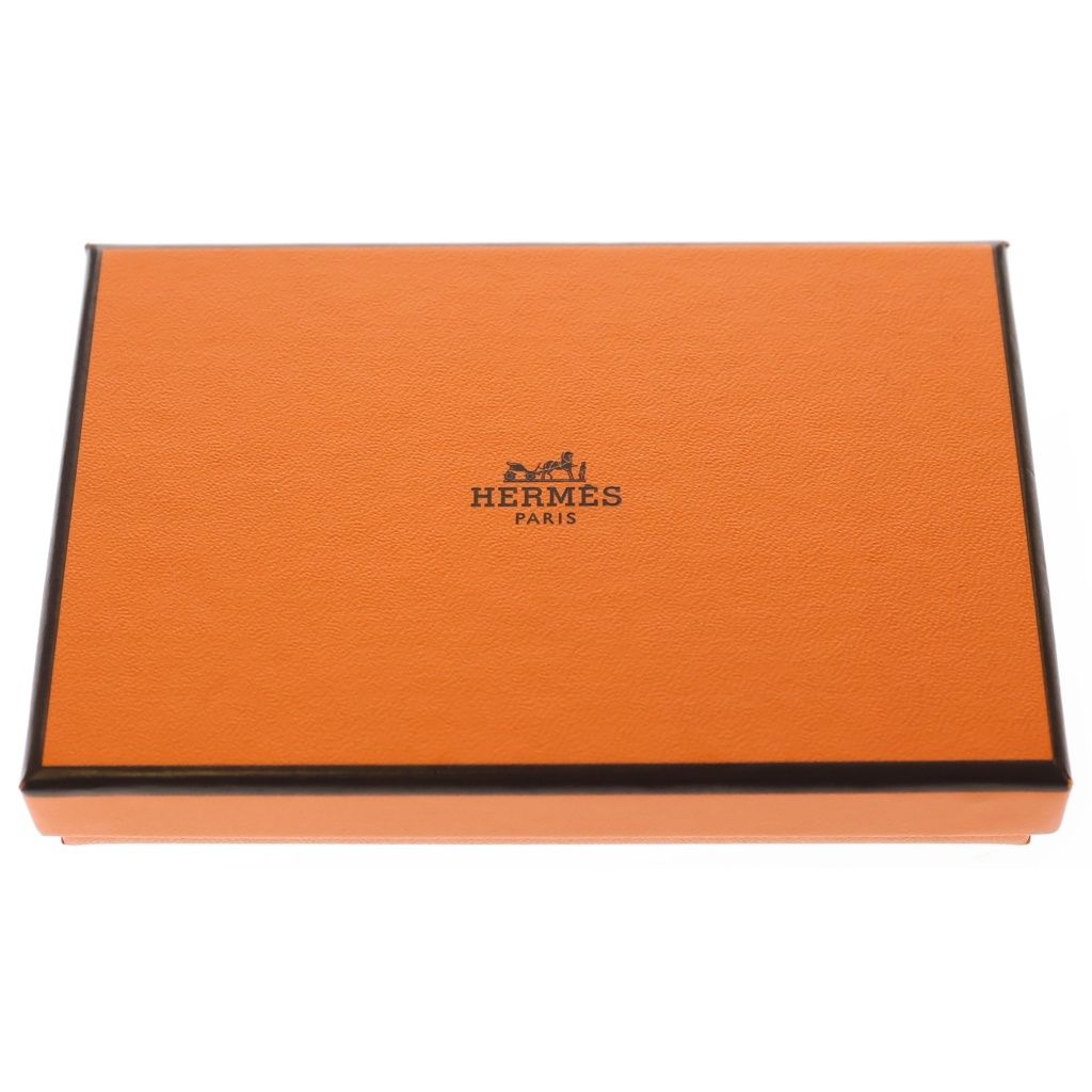 Hermes Calvi Duo Bifold Card Case Vert Vertigo Epsom Green Leather Silver — view 6