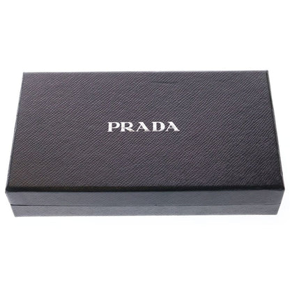Prada Saffiano Zip Around Wallet Card Case Yellow Leather Gold — view 6