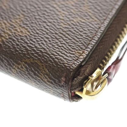 Louis Vuitton Monogram Clemence Wallet Card Case Brown Pink Leather Gold — view 6