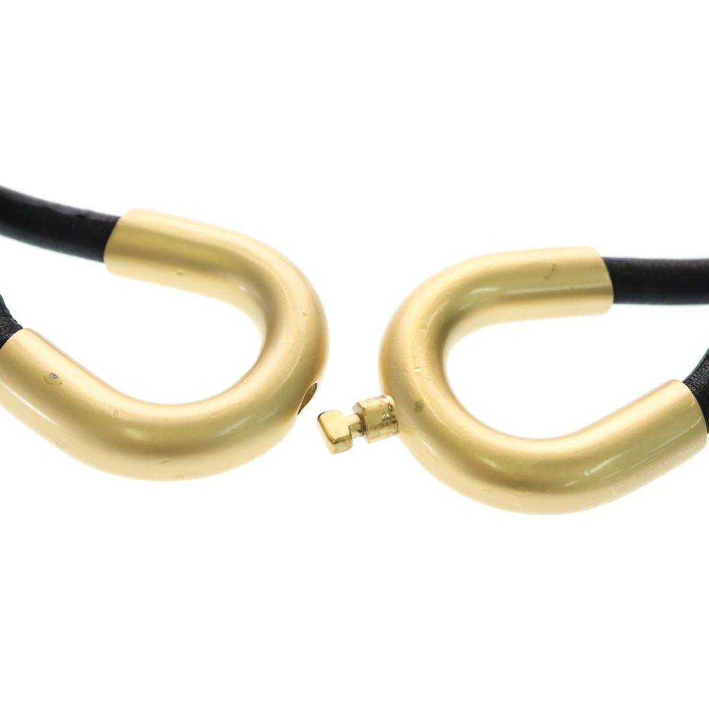 Chanel CC Logo Leather Belt Plated Black Gold — view 5