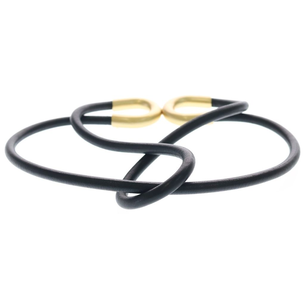 Chanel CC Logo Leather Belt Plated Black Gold — view 2