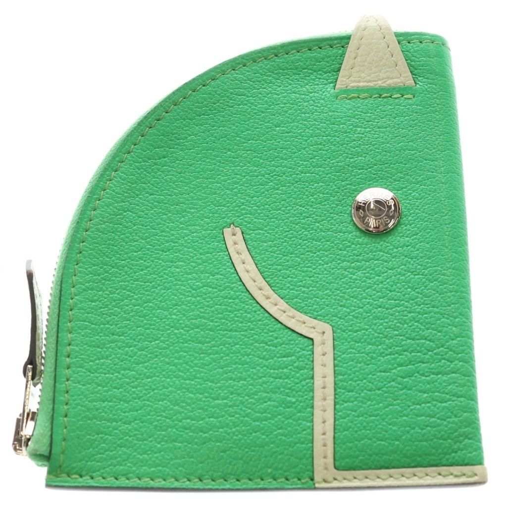 Hermes Coin Case Paddock Mint Green Blue Brum Pale Chevre — view 2