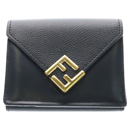 Fendi FF Diamonds Mini Trifold FF Diamond Mini Compact Wallet Black